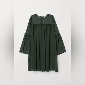 H&M | Elegant Green Chiffon Dress